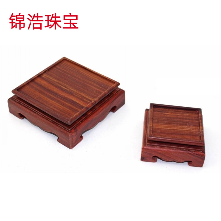 Solid wood base square seal decree wooden stamp furnishing articles of handicraft hand put a jade stone, wooden base