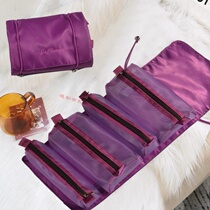 Folding wash toiletries large size makeup artist large capacity carry-on portable mesh red travel lazy human makeup bag detachable