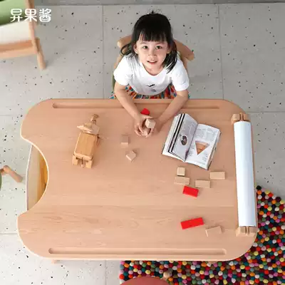 Different jam solid wood children learning table baby table and chair game table handmade table toy table and chair kindergarten desk