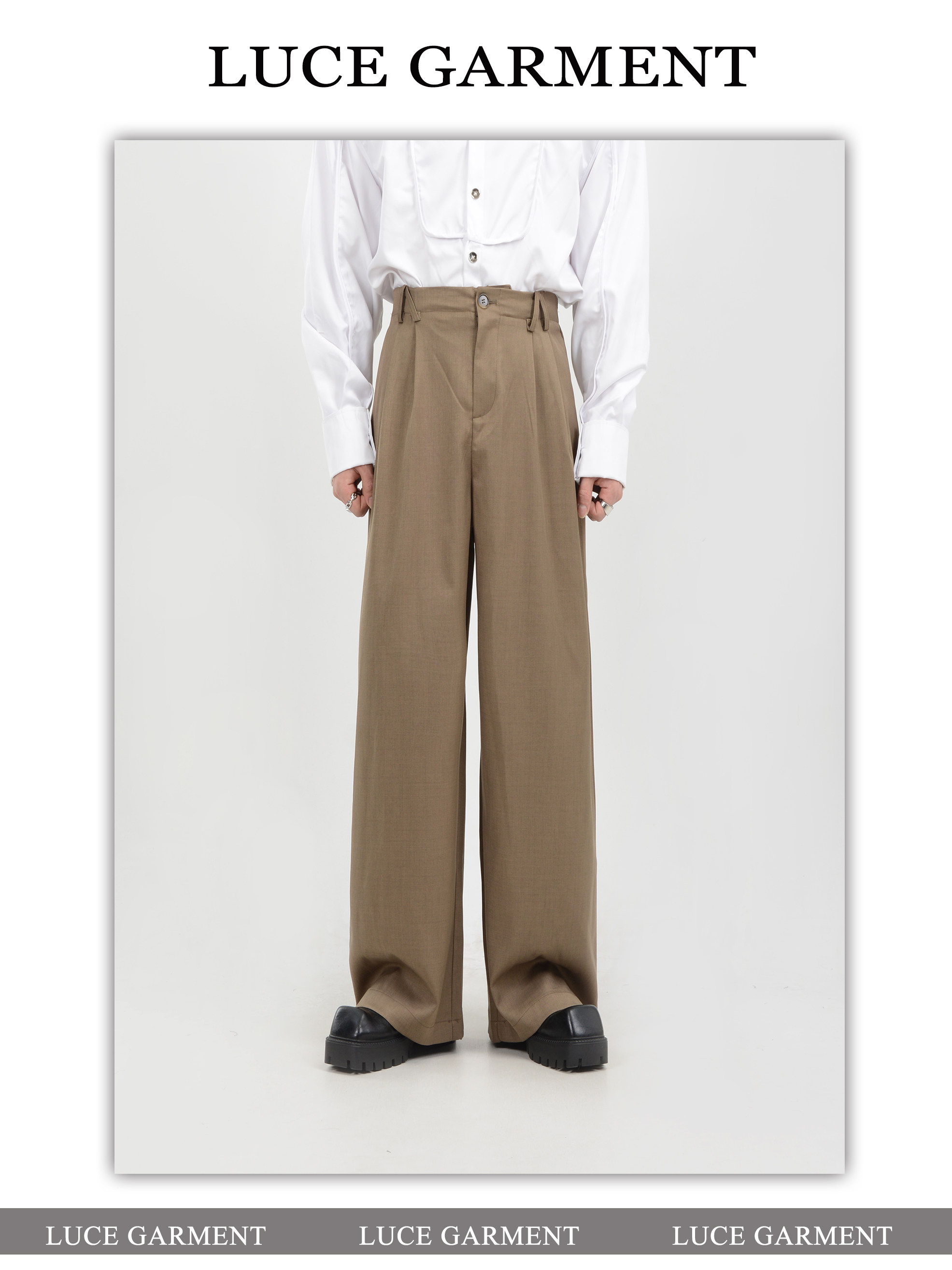 LUCE GARMENT Штаны, повседневные брюки, изысканный стиль, свободный прямой крой 
