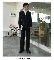 2020 Autumn suit suit mens fashion Korean version of loose two-piece British style temperament foreign style casual pants men