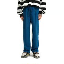2020 autumn Hong Kong style casual pants sports pants mens straight loose student simple all-match solid color wide-leg trousers trend