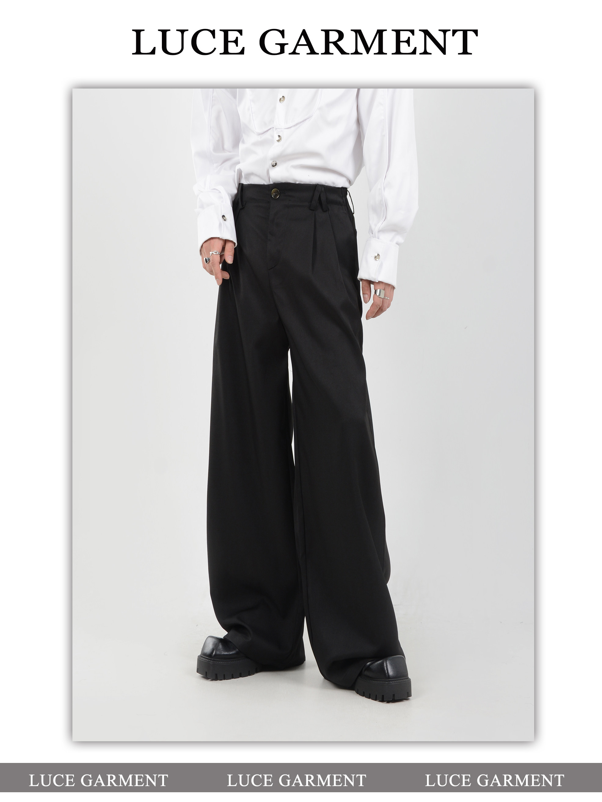 LUCE GARMENT Штаны, повседневные брюки, изысканный стиль, свободный прямой крой 