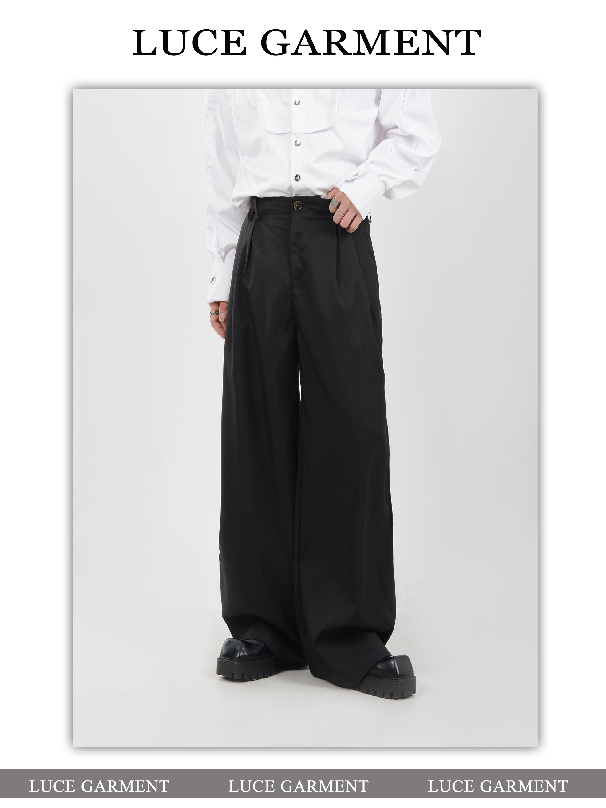 LUCE GARMENT Штаны, повседневные брюки, изысканный стиль, свободный прямой крой 