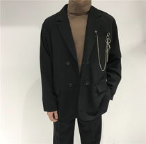 20 autumn Hong Kong style loose suit jacket mens new casual single western and Korean version of the trend of literary and art student suit top