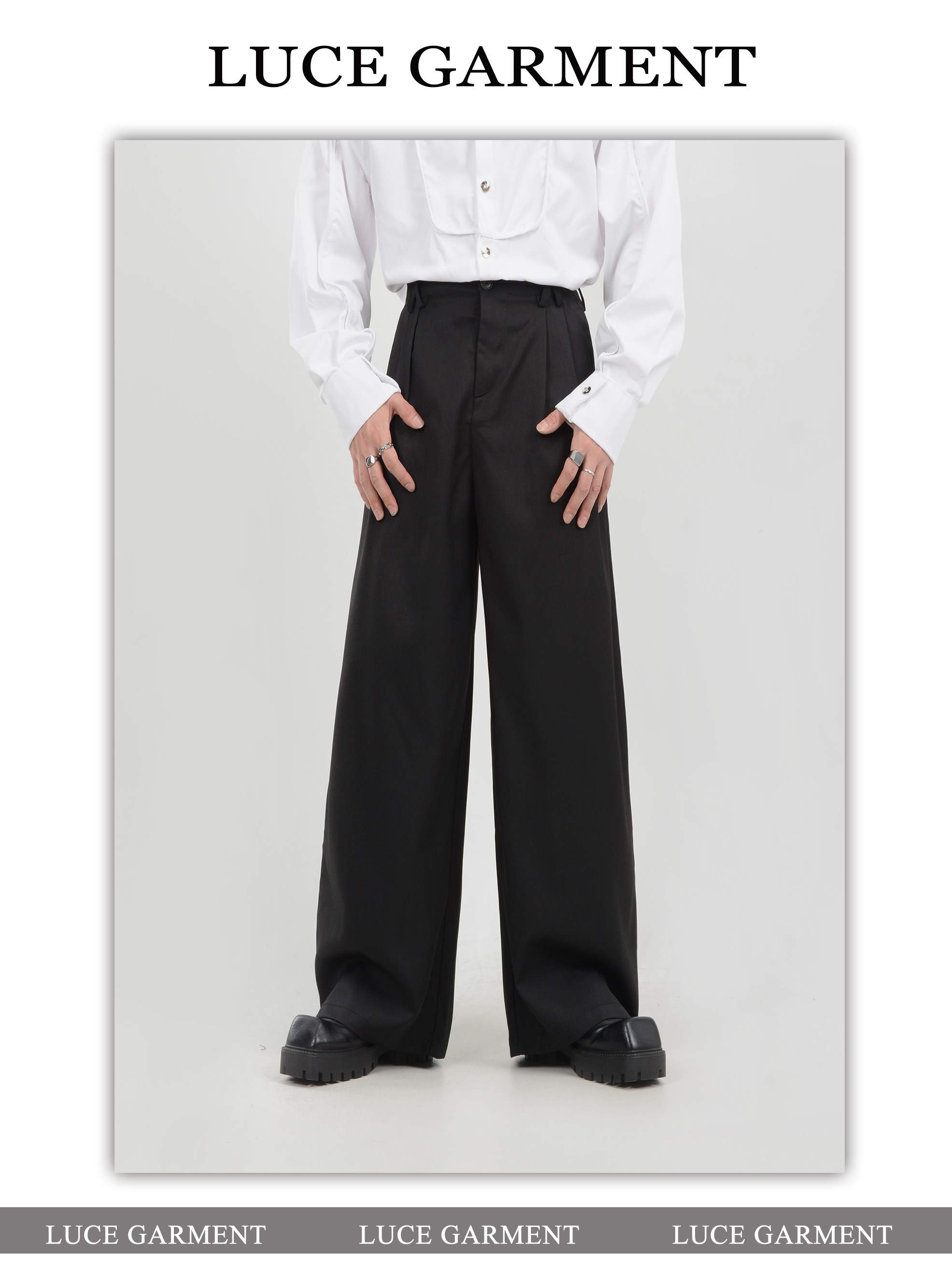 LUCE GARMENT Штаны, повседневные брюки, изысканный стиль, свободный прямой крой 