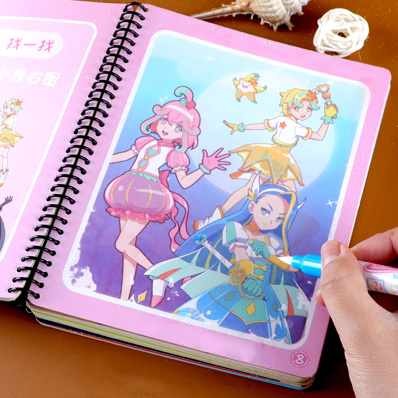 Balala little magic fairy water picture book children's magical puzzle washable girl baby princess picture book coloring