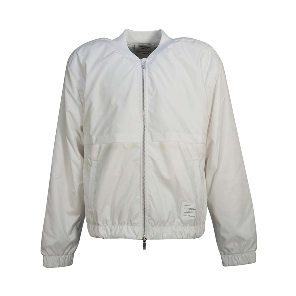 dài tay áo khoác áo khoác bay Thom Browne trắng cổ điển sọc phong cách trang trí giản dị của nam giới