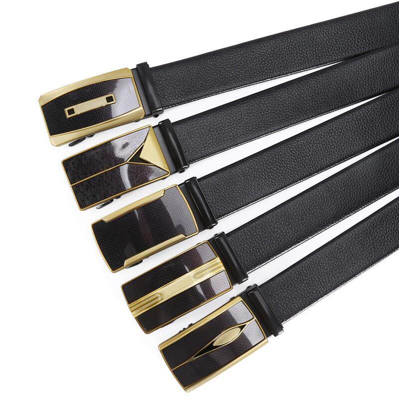 Men's automatic buckle iron buckle wrapping lychee belt men's business all-match jeans belt spot