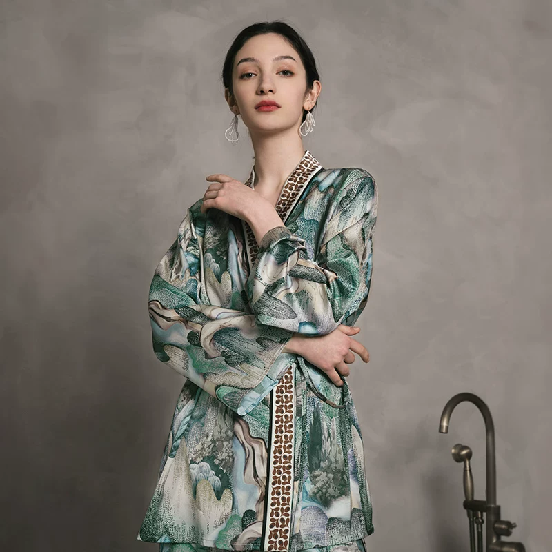 Solo seta Silk pijama, set, bathrobe
