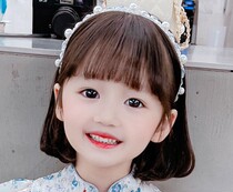  Childrens wig Cute bobble wig Inner buckle wig Girl tide virgin net red wig Bag head Cute hair