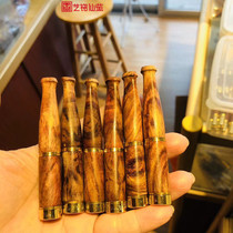 Yellow flower pear double filter cigarette holder red wood cigarette holder can be cleaned with pear wood carved tobacco rod portable handlebar