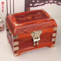 Zambia Blood Sandalwood Red Wood Retro China Wind Change Lunar Mirror Box Solid Wood First Decorated Case With Lock Woody Jewelry Box