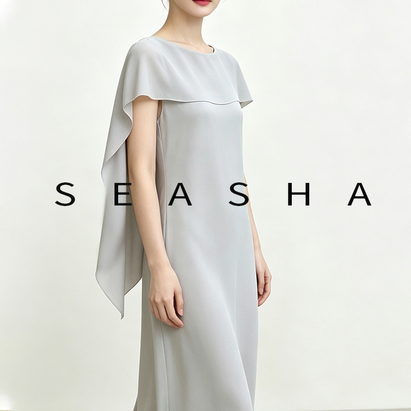 Seasha French-Style Simple Ribbon Dress, High-End Fashion, Simple and Light Luxury Fashion Dress, Women's Summer Elegant Long Dress