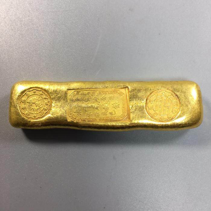 Antique Ancient Play Collection Retro Pure Brass gold bullion gold ingots gold ingots Jingfu strips one thousand foot pieces silver two 60