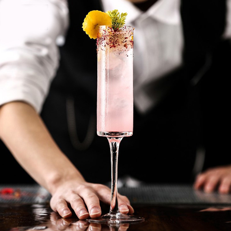 MrSlim Straight Drum Champagne Cup Sparkling Wine Glass Cocktails Cup Straight Up Cup of juice Cup Drink Bubble Wine Glasses