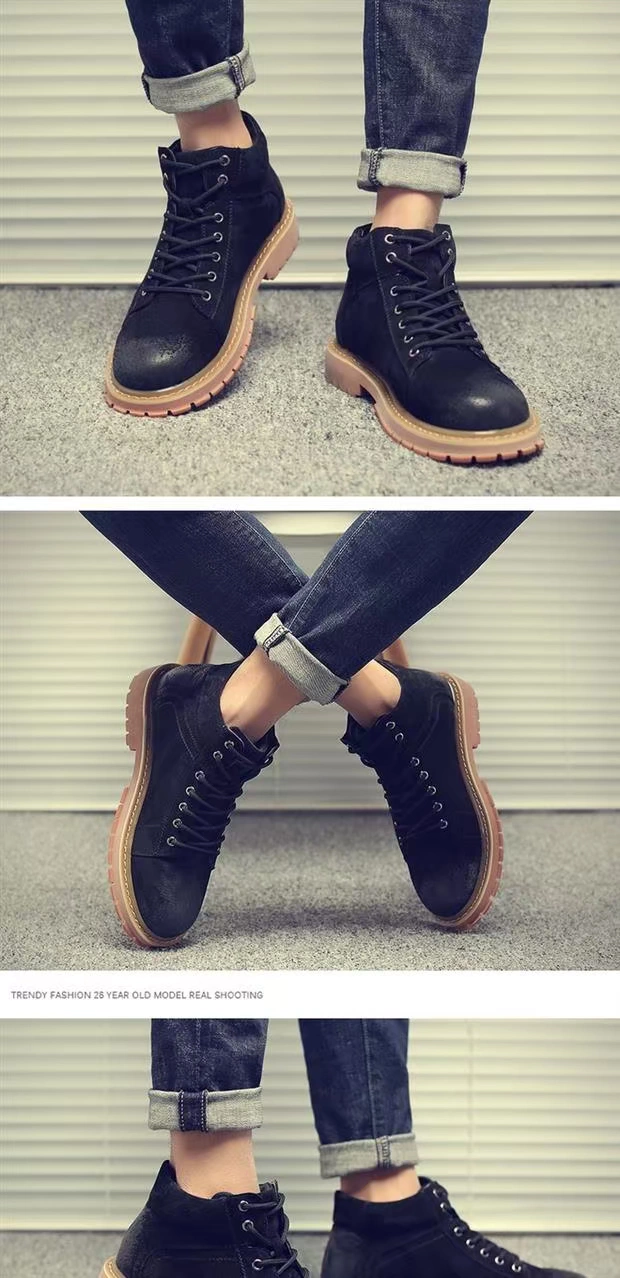 Giày cao cổ nam Martin boots phong cách Anh mùa thu 2020 mới phong cách Hàn Quốc hợp thời trang giày nam công cụ cắt giữa thoáng khí - Giày ống