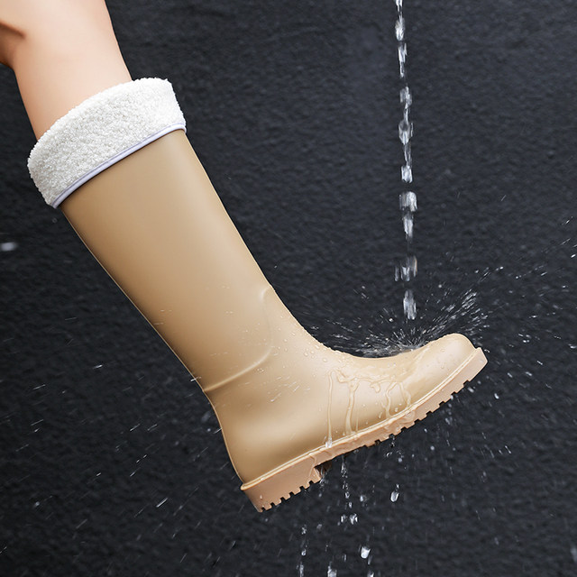 ຄົນອັບເດດ: ຄົນອັບເດດ: Korean style high-top rain boots for women, plus velvet rain boots, non-slip waterproof shoes, outdoor long-top knight boots, overshoes, ເກີບຢາງພາລາສໍາລັບແມ່ຍິງ