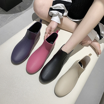 Japan and South Korea fashion rain shoes women non-slip rain boots short tube shopping kitchen rubber shoes Restaurant low-help work waterproof shoes summer