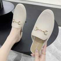Horse collar buckle Baotou half slippers women wear 2020 new fashion net red cool drag no heel lazy Muller shoes