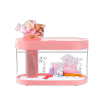 Pink fish tank small ecological acrylic raising intelligent automatic water changing self-circulation creativity integrated forming cylinder small