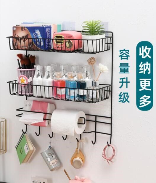 Storage rack wrought iron wardrobe next to paper towel rack hanging basket wardrobe dormitory bedroom space use artifact storage rack narrow