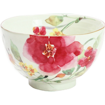 (Self-operated) Japanese ceramic and blue Meinong roasted flower rice bowl Japanese style cute and fresh home serving soup bowl