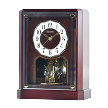 (Self-operated) SEIKO Japanese Seiko atmospheric European solid wood living room bedroom crystal rotating pendulum clock
