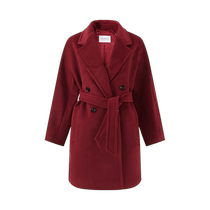 (Self-operated) Second-hand brand new and unused Max Mara womens sheep wool double-breasted coat