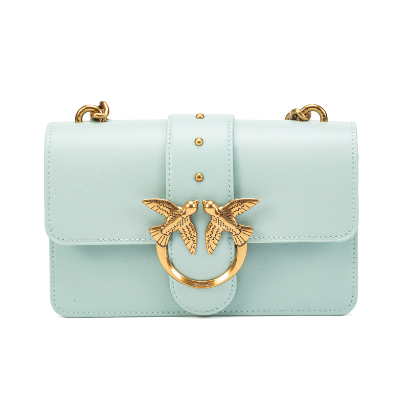 T14 Pink Blue【 be run directly by a manufacturer 】 PINKO Pingao ma'am cowhide Inclined shoulder bag white fashion Pink black Bag ma'am package