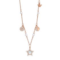 (Self-operated) Zhou Yutong’s same style Armani LOVE series star and moon pearl necklace elegant and high-end girlfriend