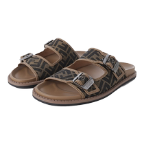 (Self-operated) Fendi FENDI mens fabric and leather sandals Birkenstock shoes slippers sandals 7X1604 AJZF