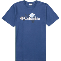 (Self-operated) Columbia mens short-sleeved simple blue round neck sports T-shirt AE1458478