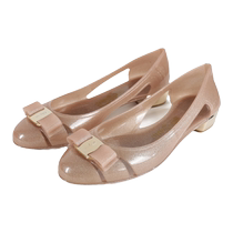 (Self-operated) Ferragamo Womens PVC butterfly jelly ballet flats 0755466