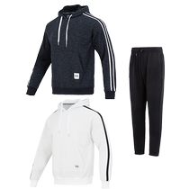 (Self-operated) UA Under Armor sports suit new mens casual warm sweatshirt sweatpants black trendy training clothes