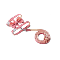 (Self-operated) Cat leash is cute anti-breakaway small dog bow tie chest carrier pet goes out to walk the cat