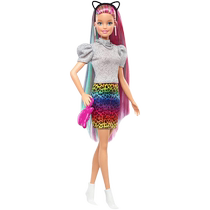 Barbie Girl Play House Toy Set Temperature Sensing Magic Color Changing Dressup Hair Doll GRN81