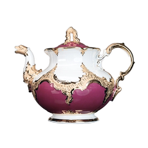 (self-travailleur) German MEISSEN Mason porcelaine B-FORM series violet rouge glaçé or teapot