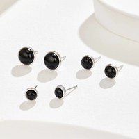 DB-ZYES1006-2 Серьги-гвоздики с черным ониксом, 6 мм