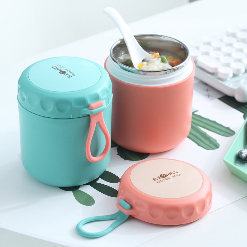 InS304 stainless steel insulation soup cup double sealed soup porridge milk breakfast cup portable children soup bowl