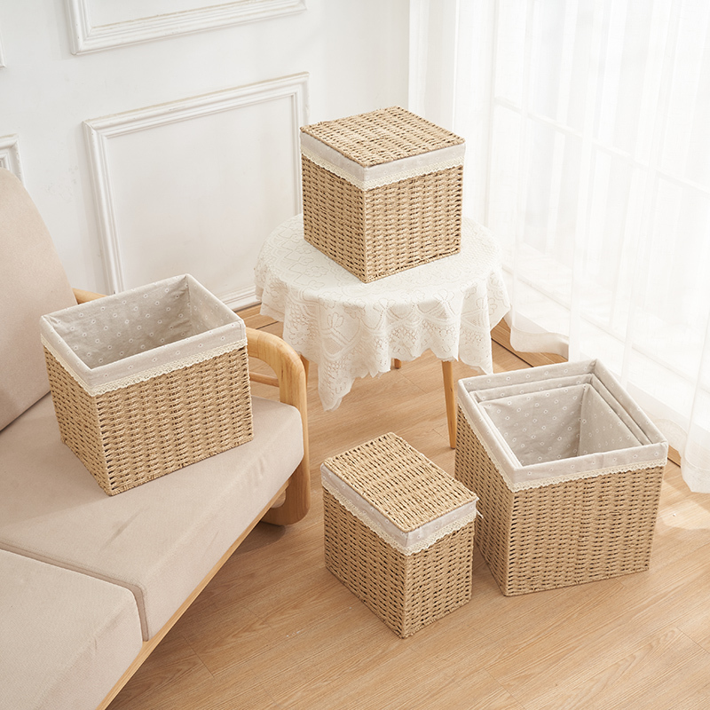 Straw Storage Basket, Hand-Woven Storage Basket, Snack Storage Box, Bamboo Basket, Dirty Clothes Basket, Large Pants Storage Box Straw Storage Basket, Hand-Woven Storage Basket, Snack Storage Box, Bamboo Basket, Dirty Clothes Basket, Large Pants Storage Box