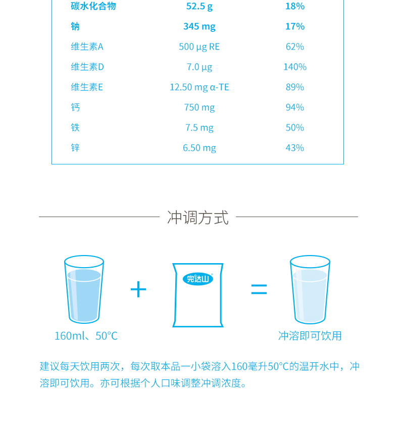 【完达山】全脂高钙营养奶粉350g