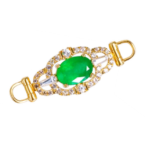 Ruohua Jewelry Kongmu Zambian Emerald Bracelet Button 18K Gold Gemstone Necklace Female DIY Colorful Treasure Accessories