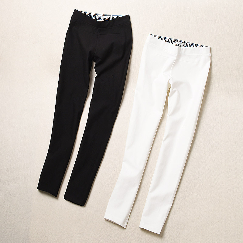 Hong Kong black inner lap pants female spring summer thin section 2022 new high waist elastic display slim magic pants casual large size trousers