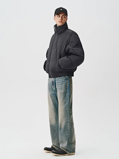 [Товар со скидкой] Зимний пуховик 714street для мужчин, 90% белый утиный пух, высокая утепленность, водонепроницаемый пуховик