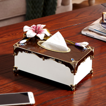Creative enamel color tissue box Living room desktop coffee table decoration Home decoration paper box Exquisite light luxury paper box