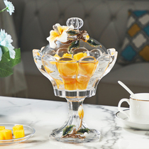 European enamel color candy cans Glass storage cans Creative sealed cans with lids Living room coffee table ornaments Home accessories