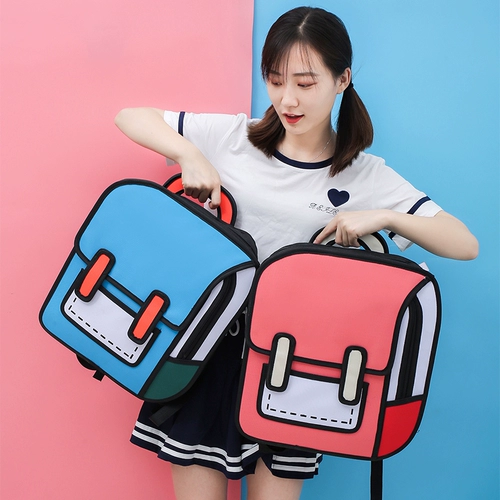 Ранец, мультяшный универсальный рюкзак, популярно в интернете, в корейском стиле