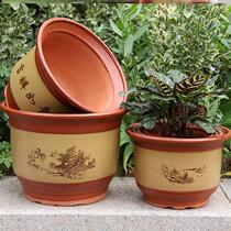 Large size bonsai plastic with large caliber more than 30 in flower pots Large Size Bonsai Plastic Short Fat Gallon Breathable Butterfly Lan Green Loo Floor Pendulum