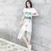 Váy nữ mùa hè 2019 phổ biến của phụ nữ mùa hè mới đầm mùa hè bộ váy mùa hè hai mảnh phiên bản Hàn Quốc - Váy eo cao váy body Váy eo cao